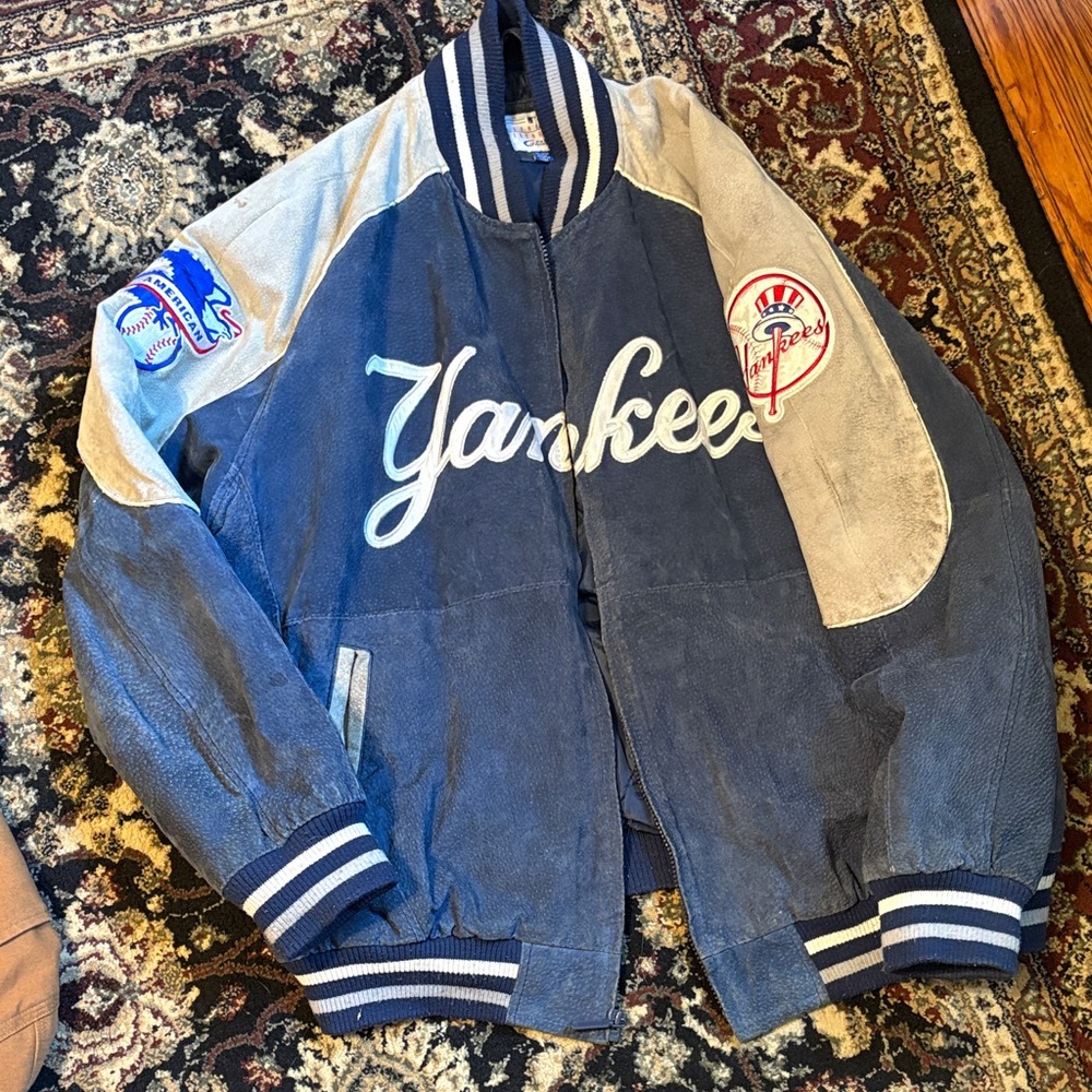 Blue and Gray Varsity Yankees Jacket